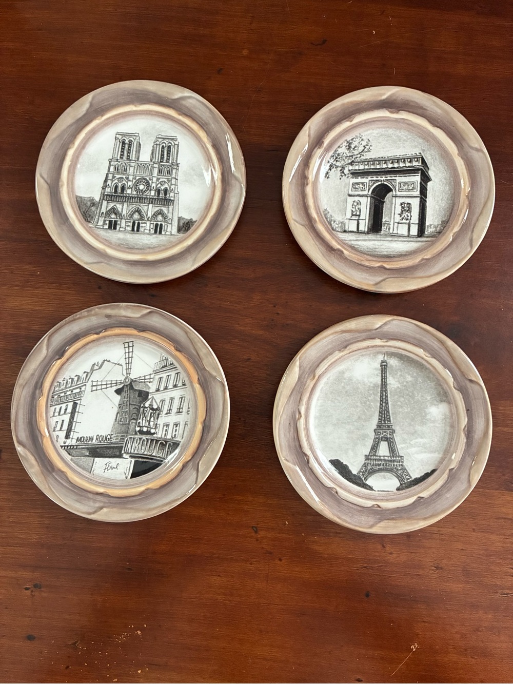 French landmarks mini plates set of 4